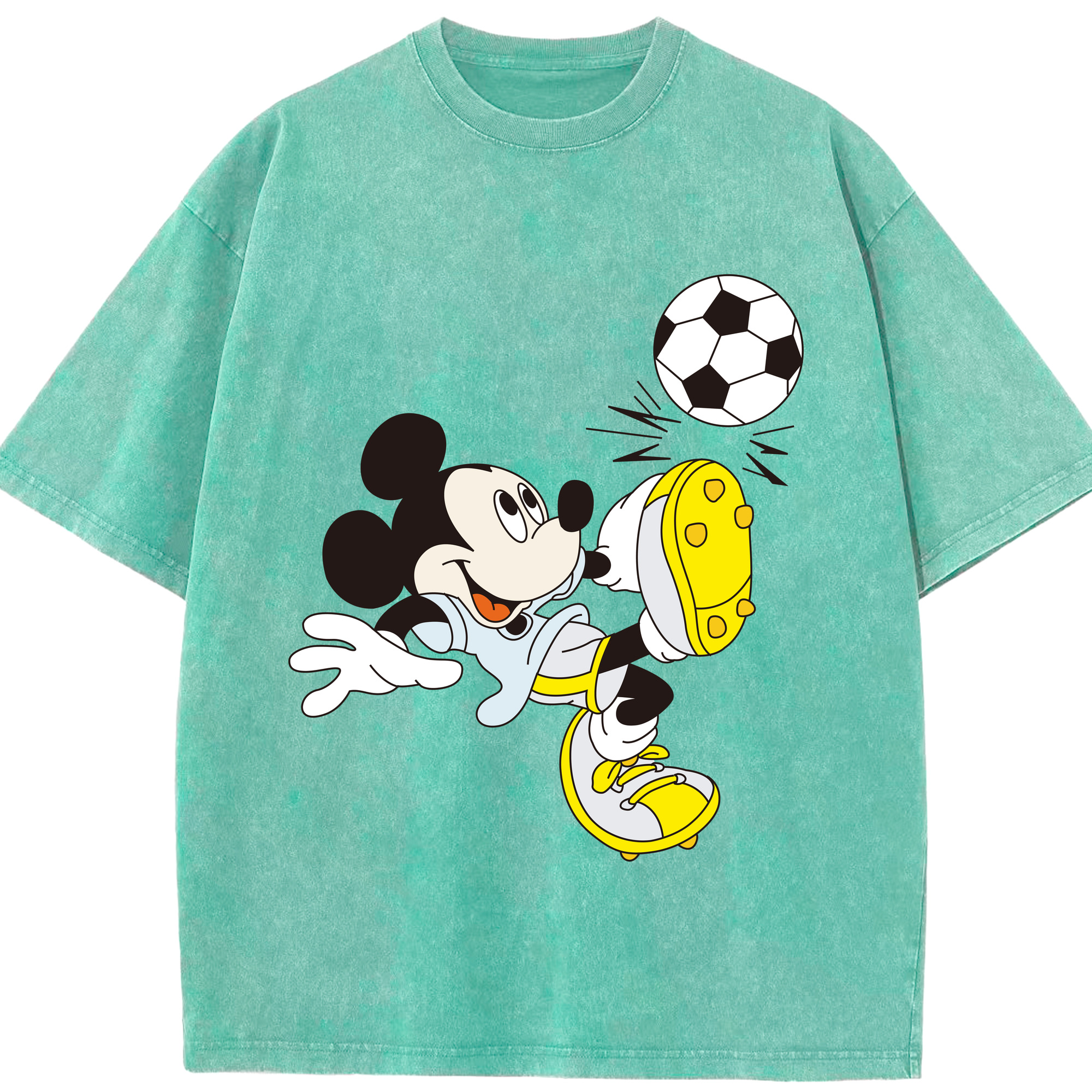 （画像用） ミッキーマウス Mickey Mouse 綿100% ヴィンテージ風 半袖Tシャツ（フロントプリント）